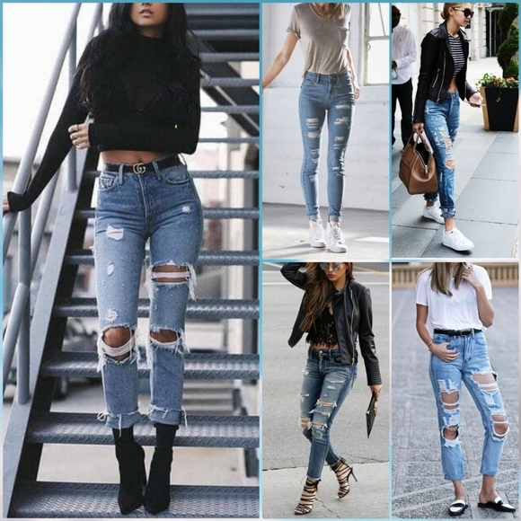 7 For All Mankind Relaxed Skinny Shredding Jeans - Picture 8 of 8